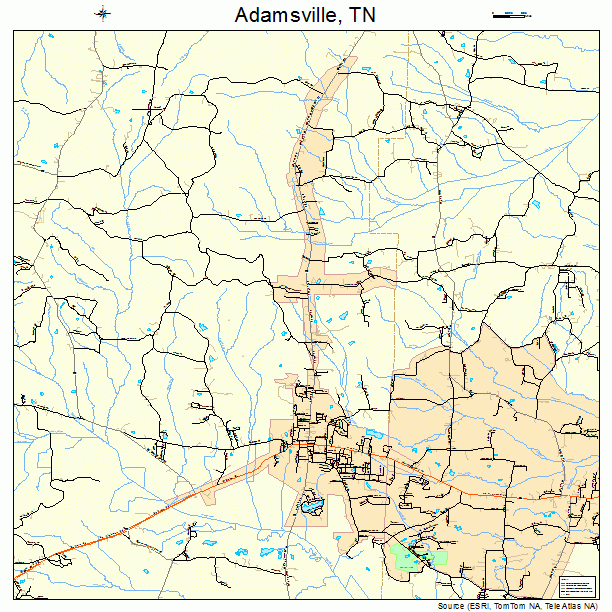 Adamsville, TN street map