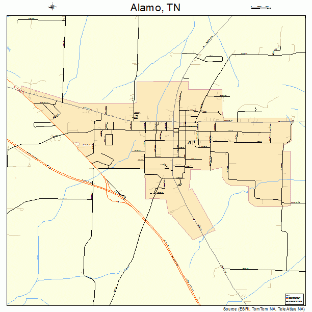 Alamo, TN street map