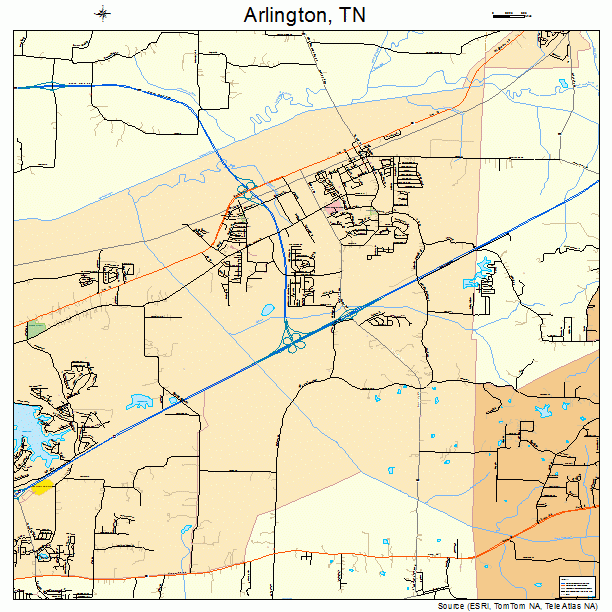 Arlington, TN street map