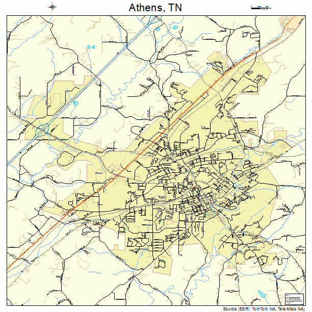 Athens, TN street map