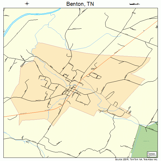 Benton, TN street map