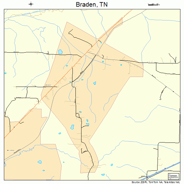 Braden, TN street map