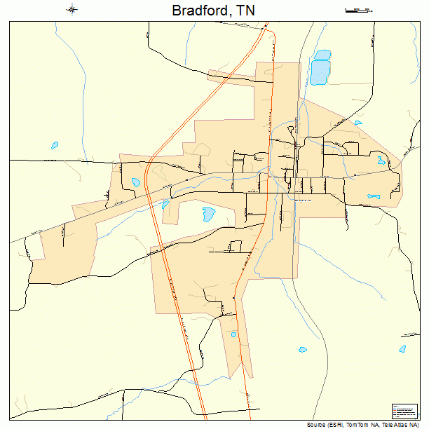 Bradford, TN street map