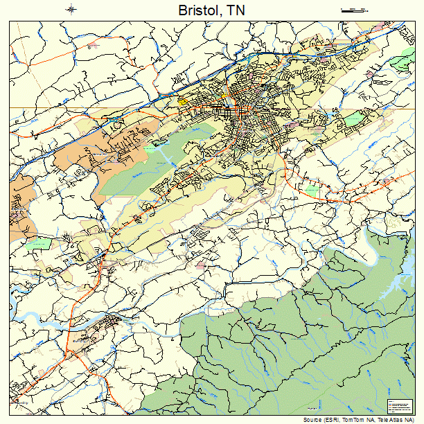 Bristol, TN street map