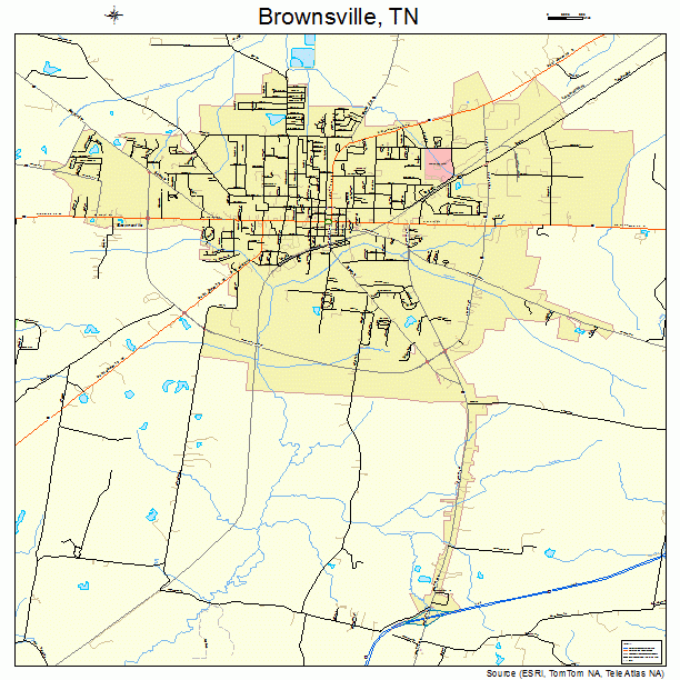 Brownsville, TN street map