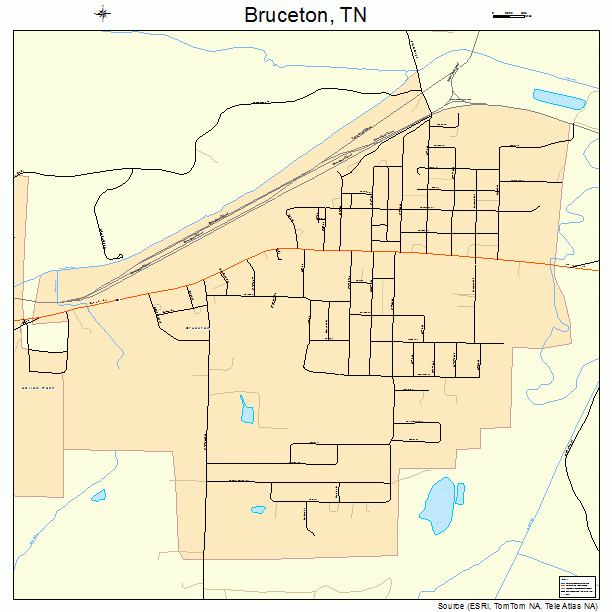 Bruceton, TN street map