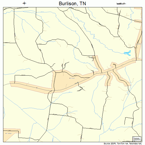 Burlison, TN street map