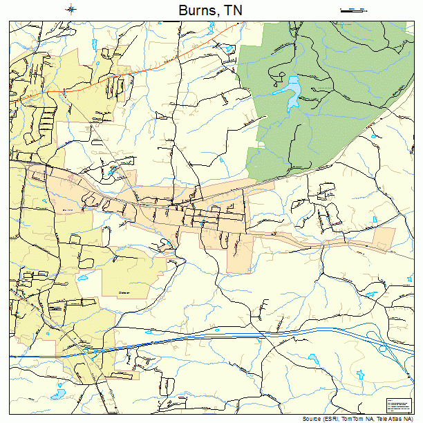 Burns, TN street map