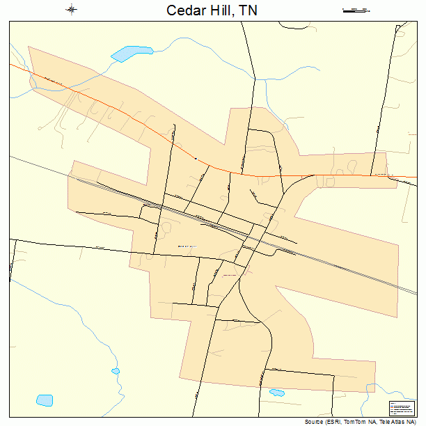 Cedar Hill, TN street map