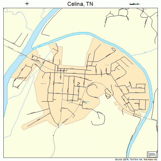 Celina, TN street map