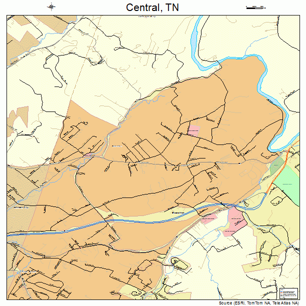 Central, TN street map