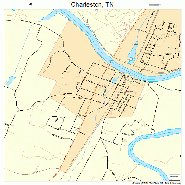 Charleston, TN street map