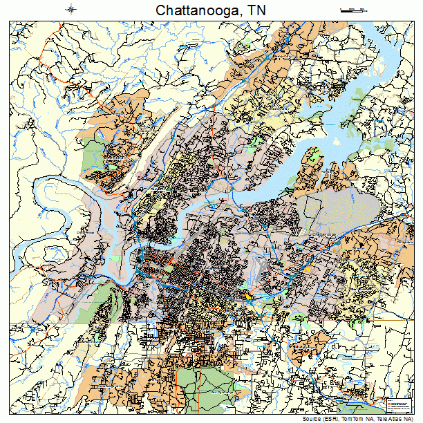 Chattanooga, TN street map