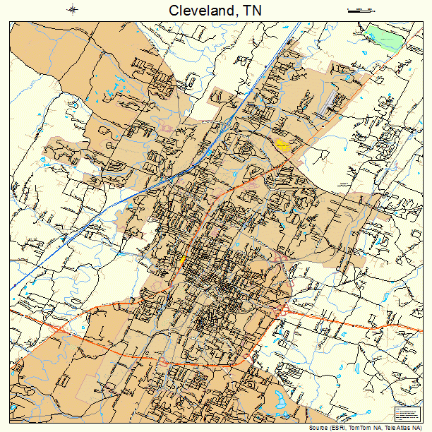 Cleveland, TN street map