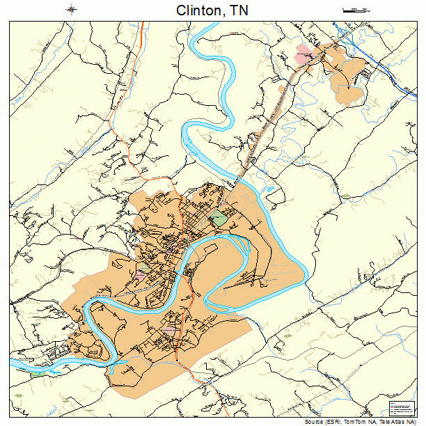 Clinton, TN street map