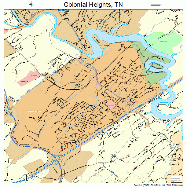 Colonial Heights, TN street map