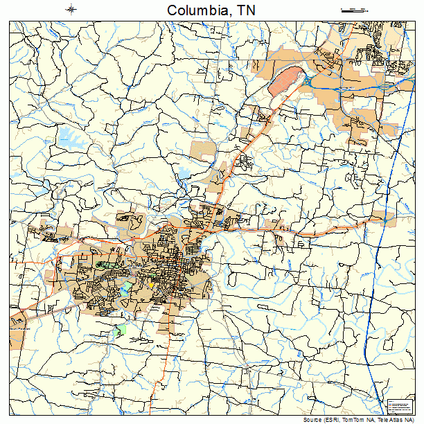 Columbia, TN street map