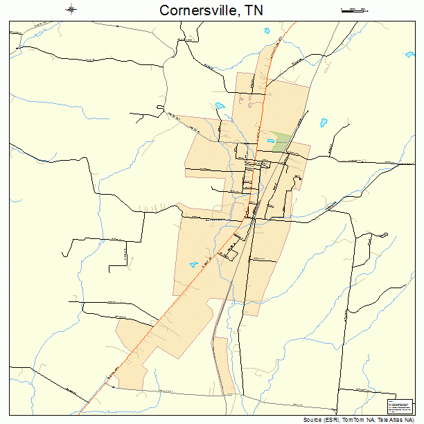 Cornersville, TN street map