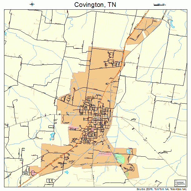 Covington, TN street map