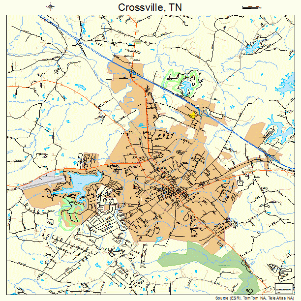 Crossville, TN street map