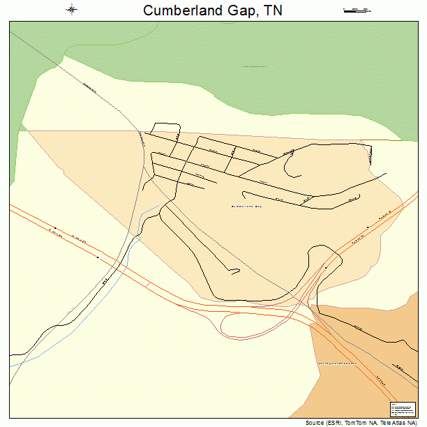 Cumberland Gap, TN street map