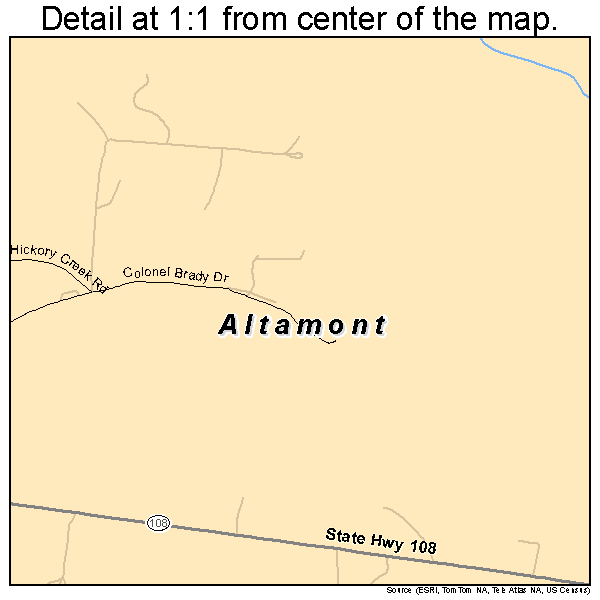 Altamont, Tennessee road map detail
