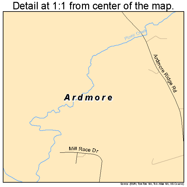 Ardmore, Tennessee road map detail