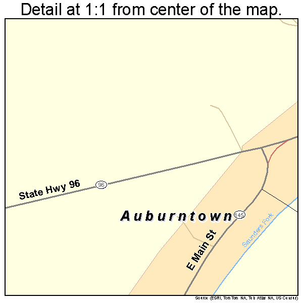 Auburntown, Tennessee road map detail