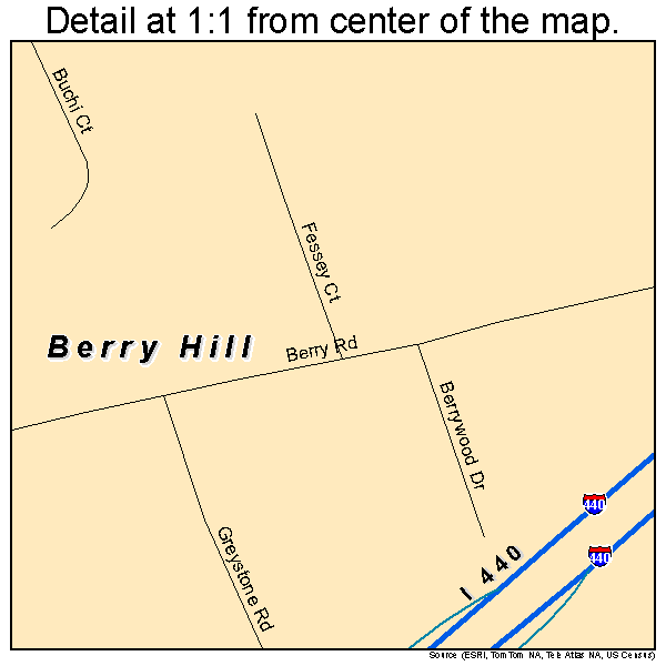 Berry Hill, Tennessee road map detail