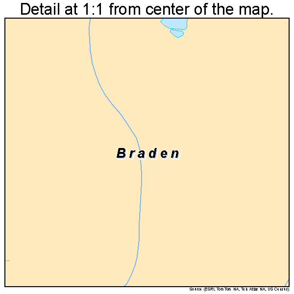 Braden, Tennessee road map detail