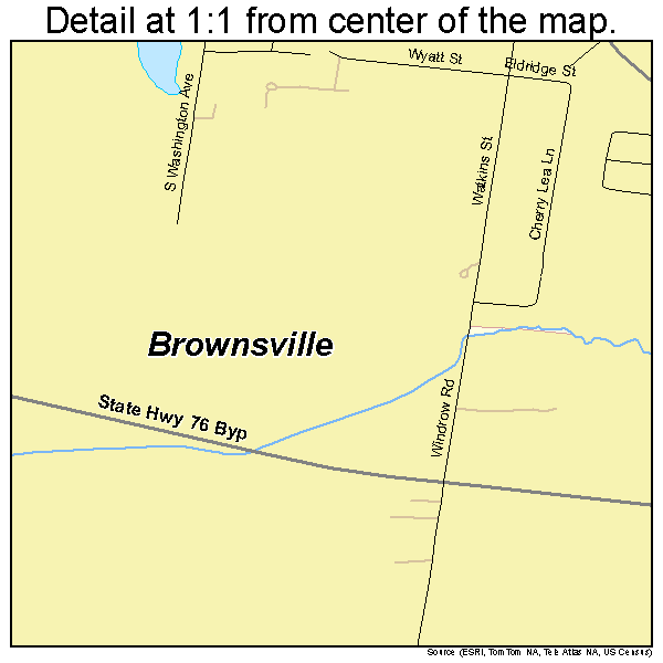 Brownsville, Tennessee road map detail