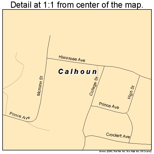 Calhoun, Tennessee road map detail