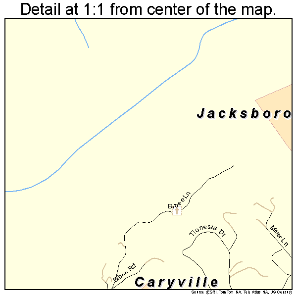 Caryville, Tennessee road map detail