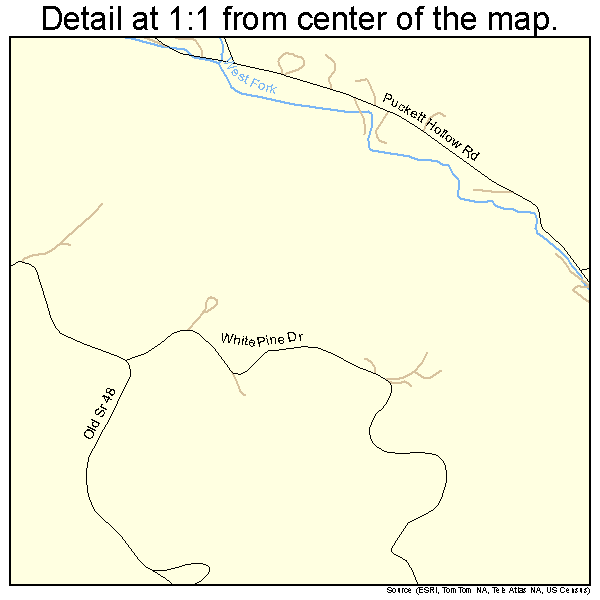 Centerville, Tennessee road map detail