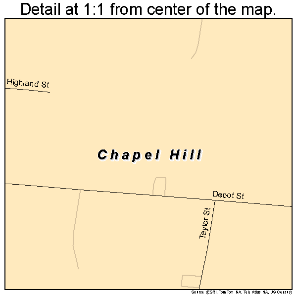 Chapel Hill, Tennessee road map detail