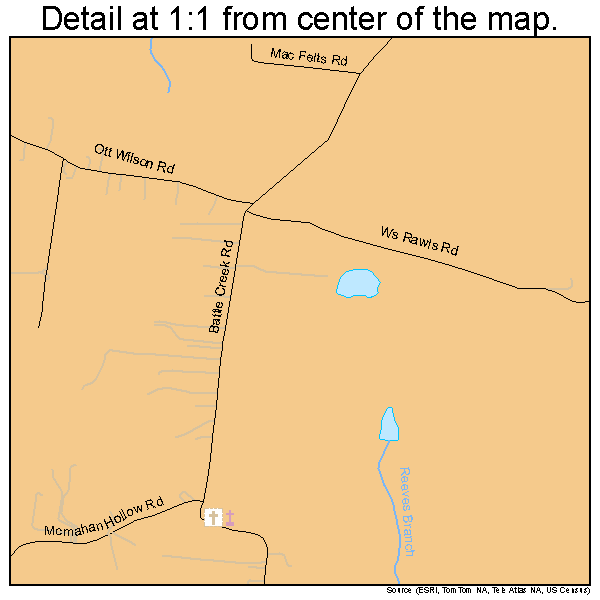 Coopertown, Tennessee road map detail