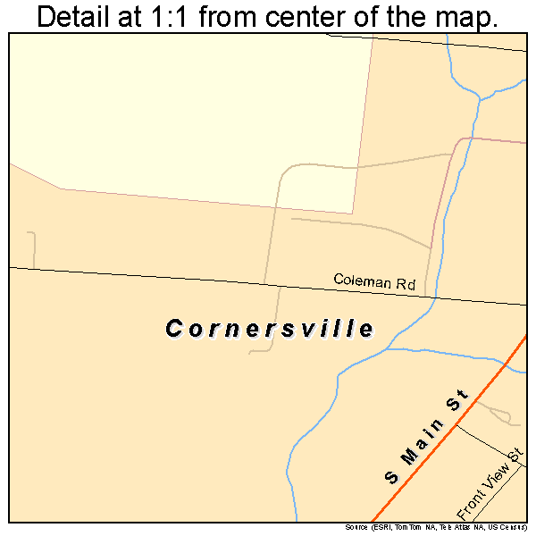Cornersville, Tennessee road map detail