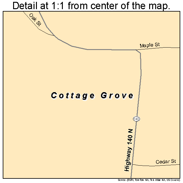 Cottage Grove, Tennessee road map detail