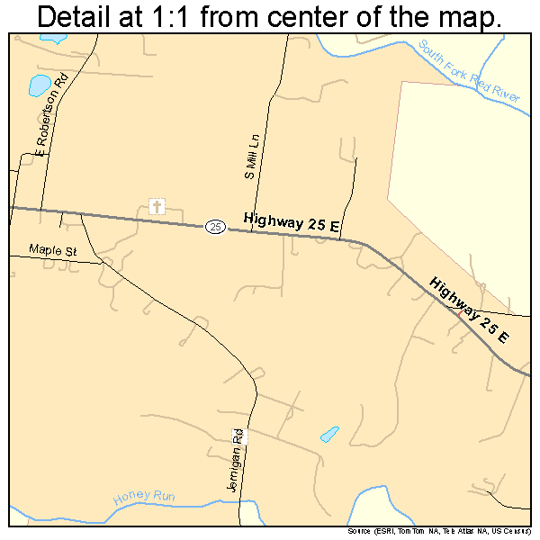 Cross Plains, Tennessee road map detail