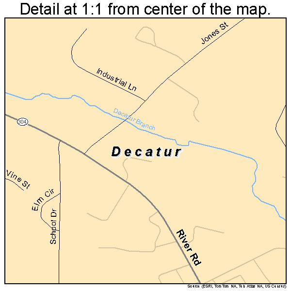 Decatur, Tennessee road map detail