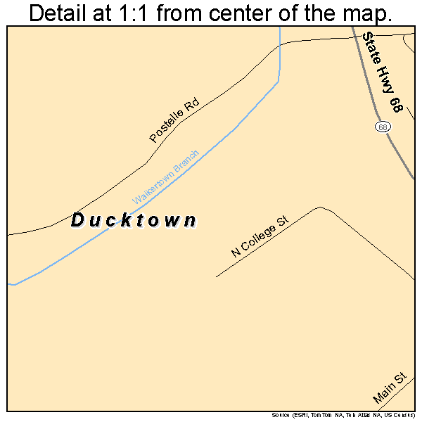 Ducktown, Tennessee road map detail