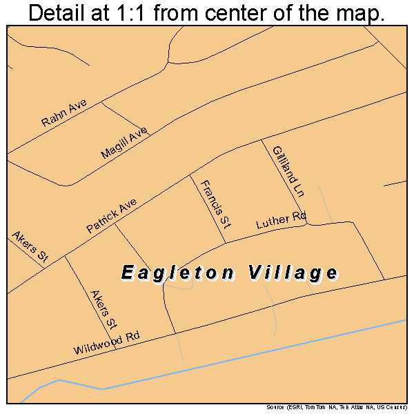 Eagleton Village, Tennessee road map detail