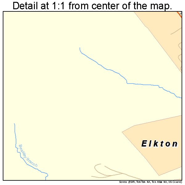 Elkton, Tennessee road map detail