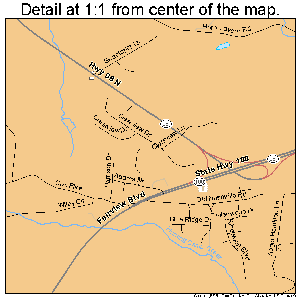 Fairview, Tennessee road map detail