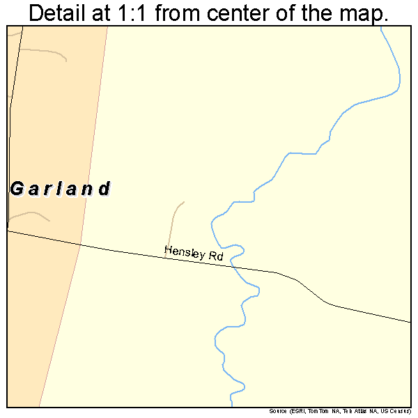 Garland, Tennessee road map detail