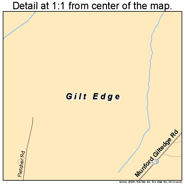 Gilt Edge, Tennessee road map detail