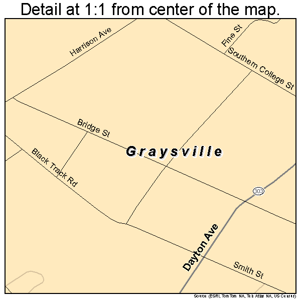 Graysville, Tennessee road map detail