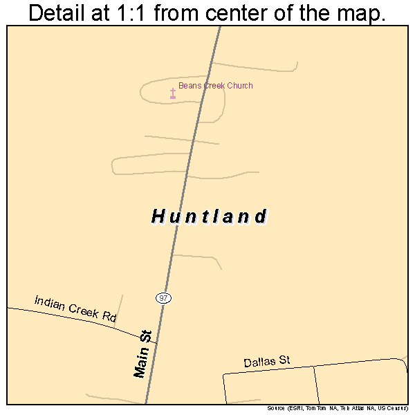 Huntland, Tennessee road map detail
