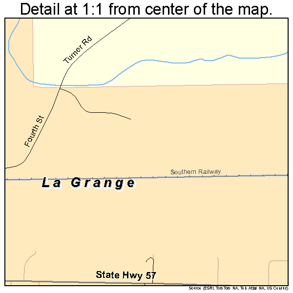 La Grange, Tennessee road map detail