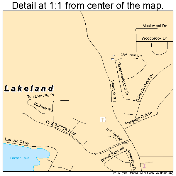 Lakeland, Tennessee road map detail